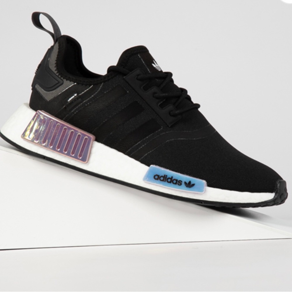 Womens adidas NMD R1 Athletic Shoe - Black / Mauve / Lavender size 7